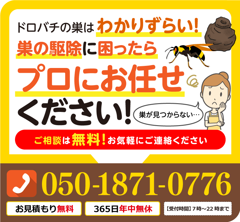 ドロバチの巣は分かりずらい！巣の駆除に困ったらプロにお任せください
