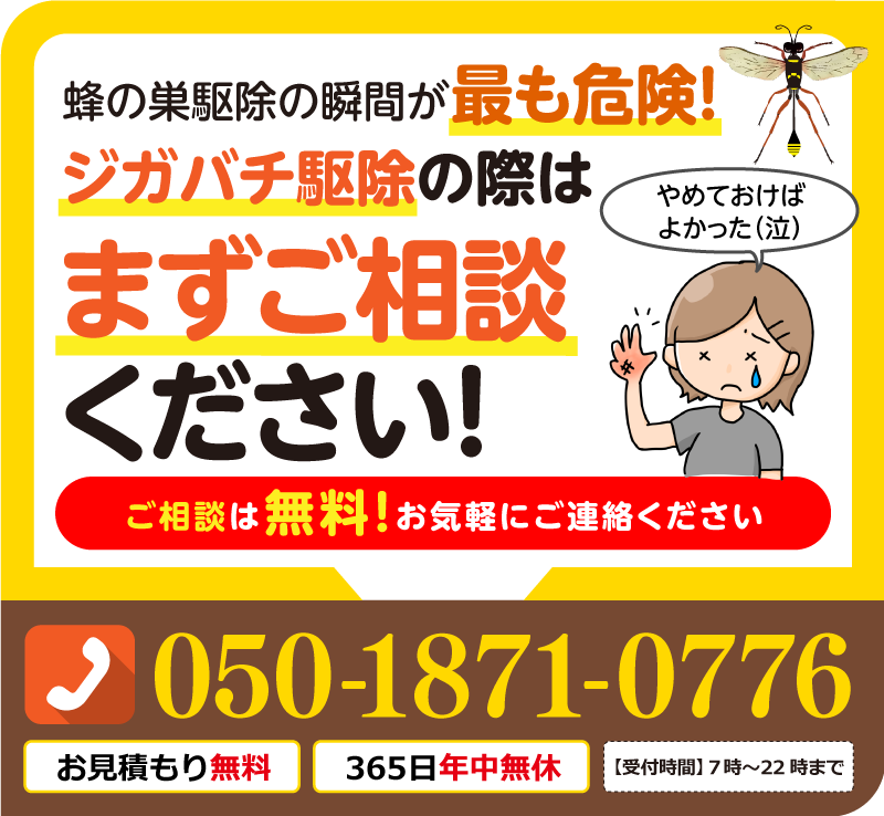 ジガバチ駆除の際はまずはご相談ください