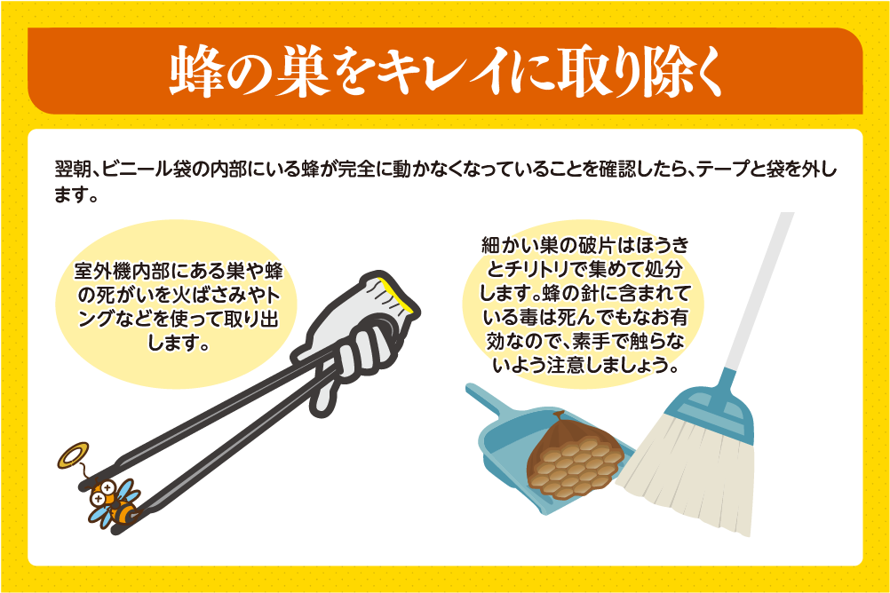 蜂の巣を駆除する