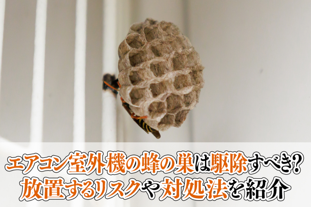 エアコン室外機の蜂の巣は駆除すべき？放置するリスクや対処法を紹介